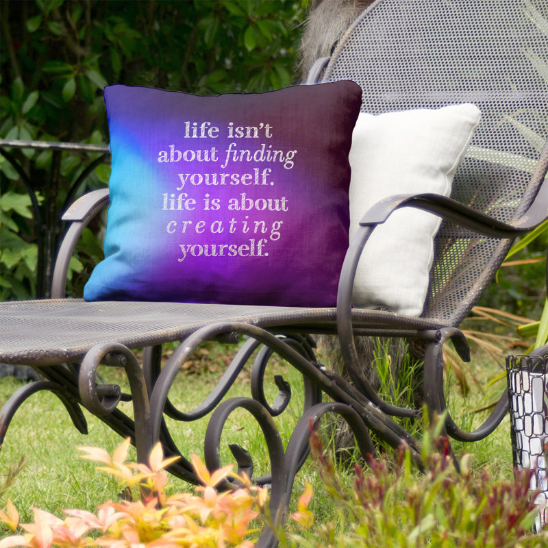 Coussin intérieur / extérieur Créant vous-même, 16 po x 1 po, Bleu / Mauve