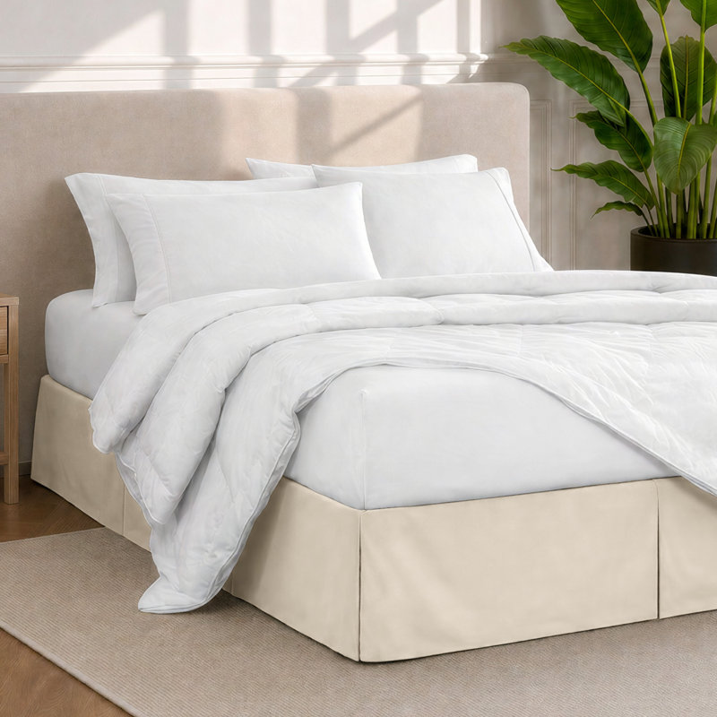 Tailored 15" Pleated Bed Skirt, Queen, Sand