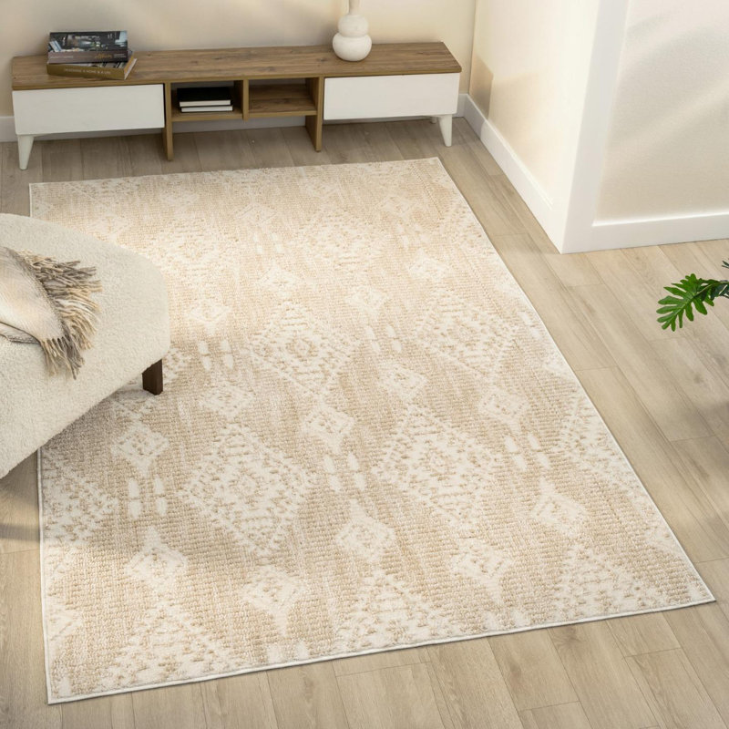 Moroccan Diamond Area Rug, Rectangle 5' x 7'