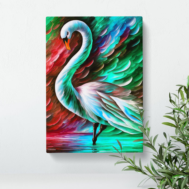 Swan Portrait No.2 - Wrapped Canvas, 76cm H x 50cm W x 3cm D