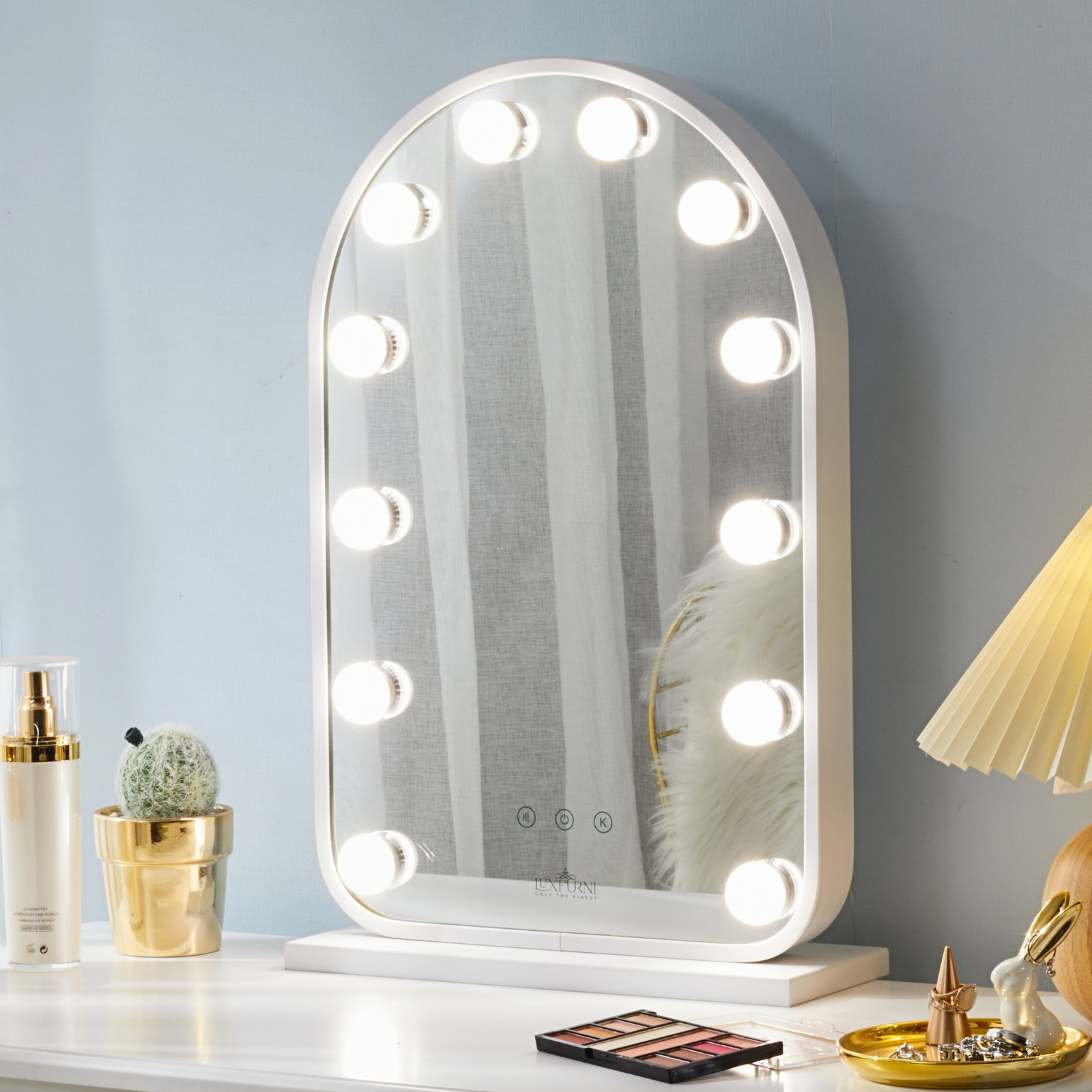 LUXFURNI  LED Full-Length Mirror for Bedroom or Dressing Room