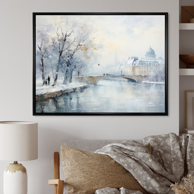 Winter Paris Eiffel Tower City Charm V - City Paris Wall Art