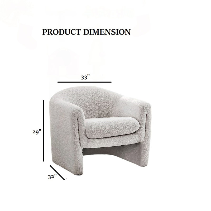 Chaise d'appoint en U en forme de boucle avec design compact, White