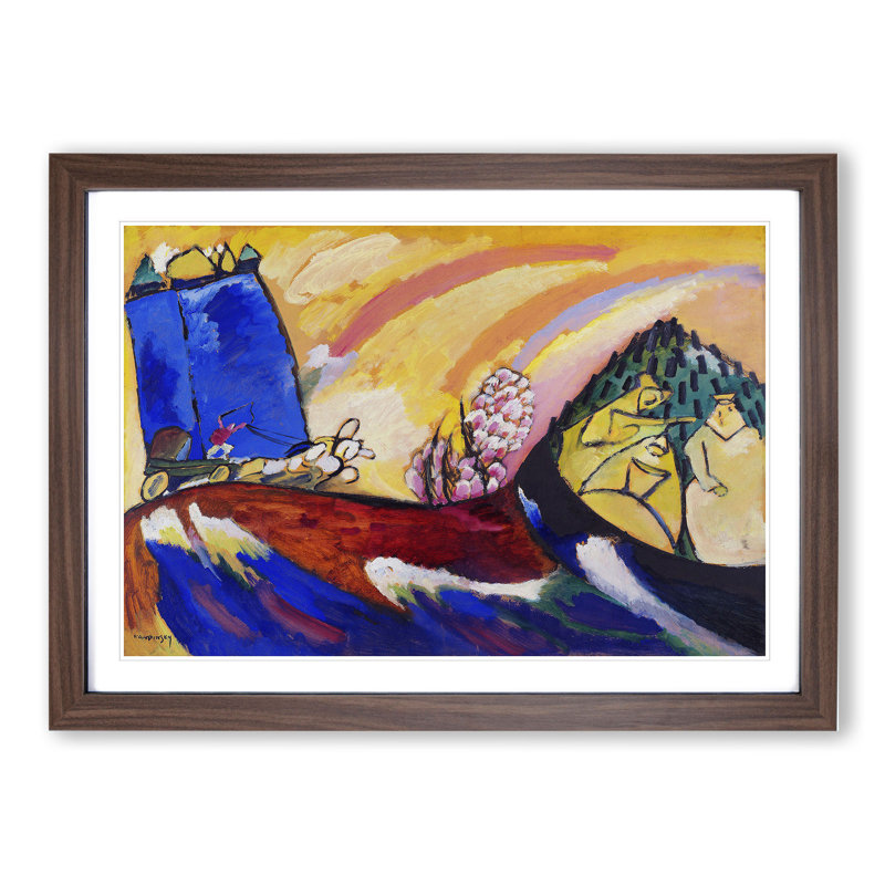 Troika by Wassily Kandinsky - Framed Print, 36cm H x 48cm W x 2cm D, Walnut Framed