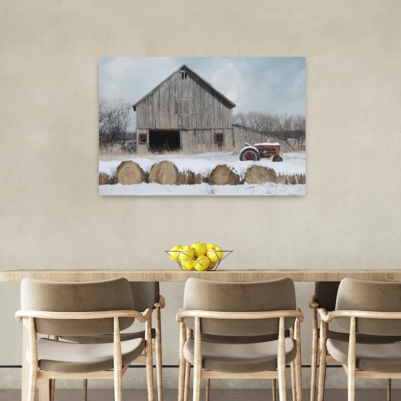 Paysage d'hiver abstrait froid, H 36 po x l 24 po
