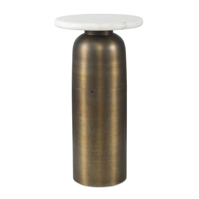 Uttermost Reiss Marble & Brass Drink Table