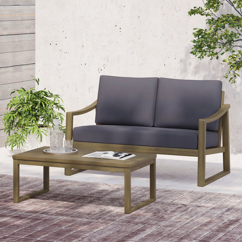 Ensemble de table basse et causeuse Samwell, Gris foncé, Dark Grey