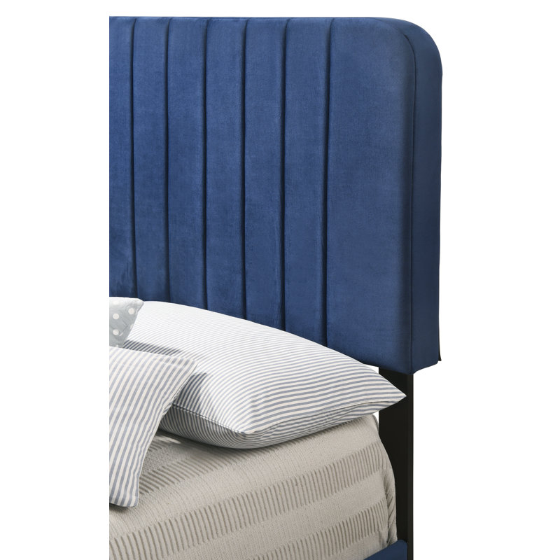 Anjelah Upholstered Standard Bed, Navy Blue, Full/Double