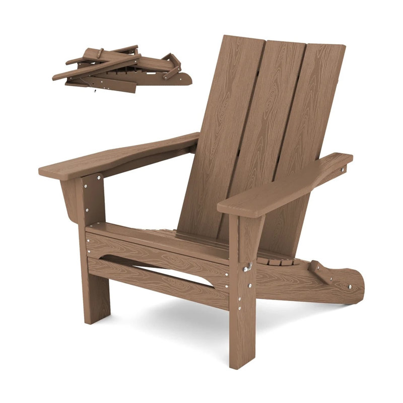 Chaise Adirondack pliante Bruce HDPE, Brun