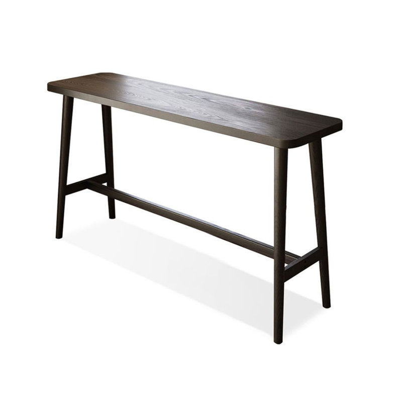 Black Straight Solid Wood Bar Table