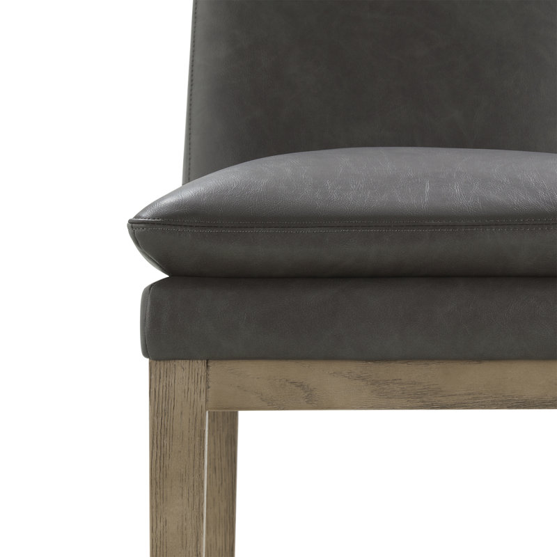 Tabouret de comptoir rembourré en cuir Bethea, 2, Ardoise Copley
