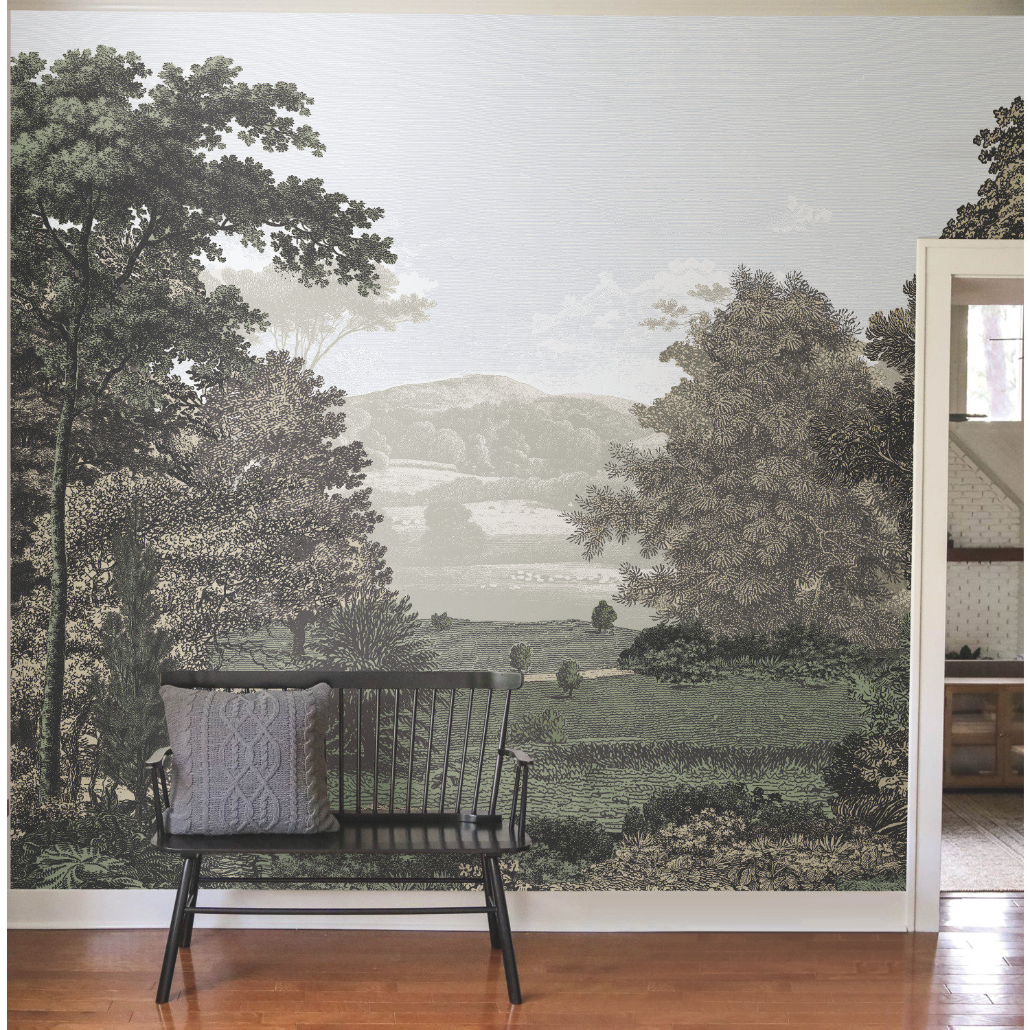 Erin & Ben Co. Morning Light Scenic Pastures Peel & Stick Wall Mural