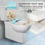 Siège de toilette allongé, siège de toilette moulé avec charnières à fermeture silencieuse et à dégagement rapide, facile à installer et à nettoyer (plage)
