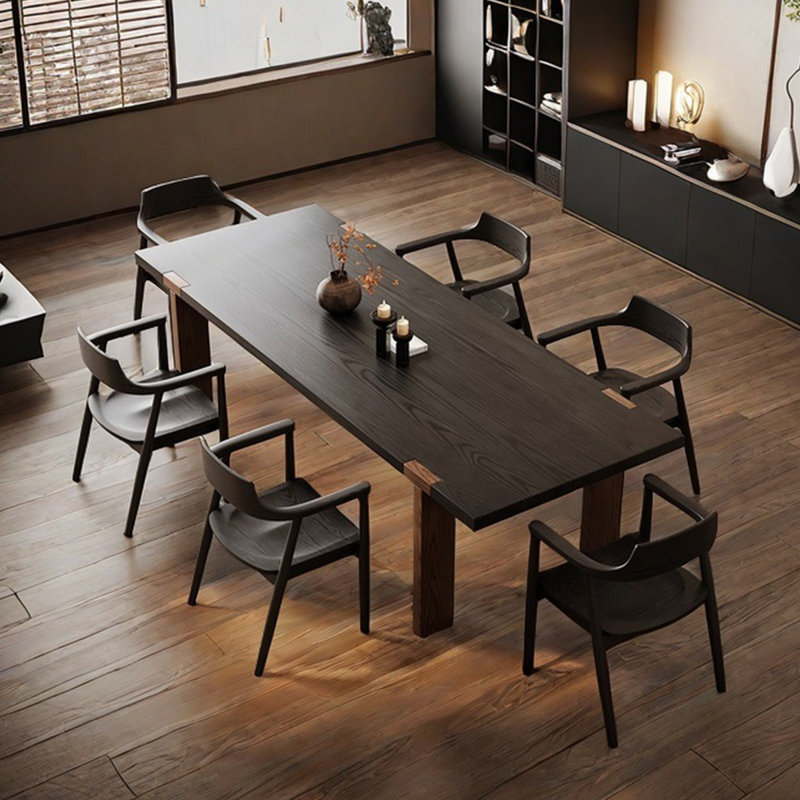 Table de salle à manger en bois de frêne, H 29,53 po x L 78,74 po x l 31,5 po