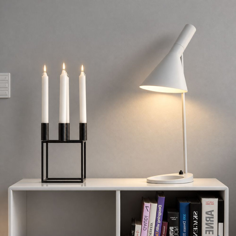 Varelli Modern Cone Table Lamp, White
