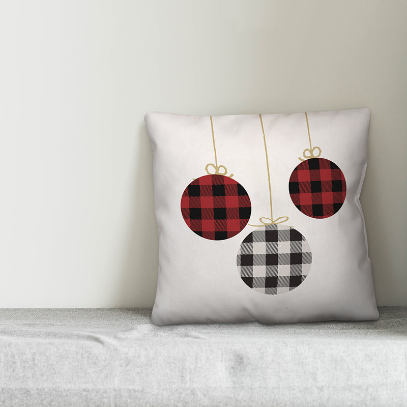  Housse de coussin Christmas Ornaments, Polyester/ Bourre en polyester, 16 po x 1 po
