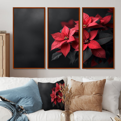 Glaude - Ensemble de décoration murale poinsettias
