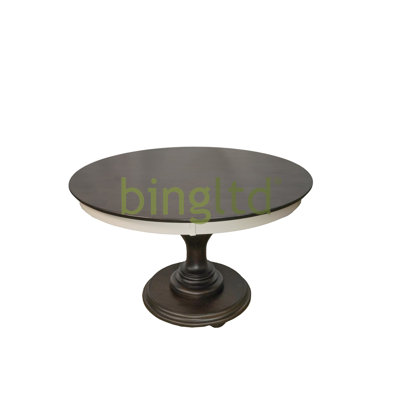 bingltd- Table de salle à manger Bradford non brossée de 30 po de largeur et 48 po x 48 po de hauteur (TT4801-WHT-Bradford-NB-Brun)