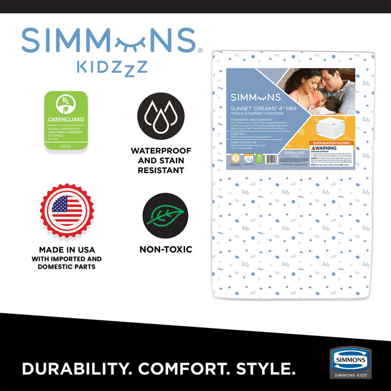 Water Resistant White Vinyl Mini Crib Mattress