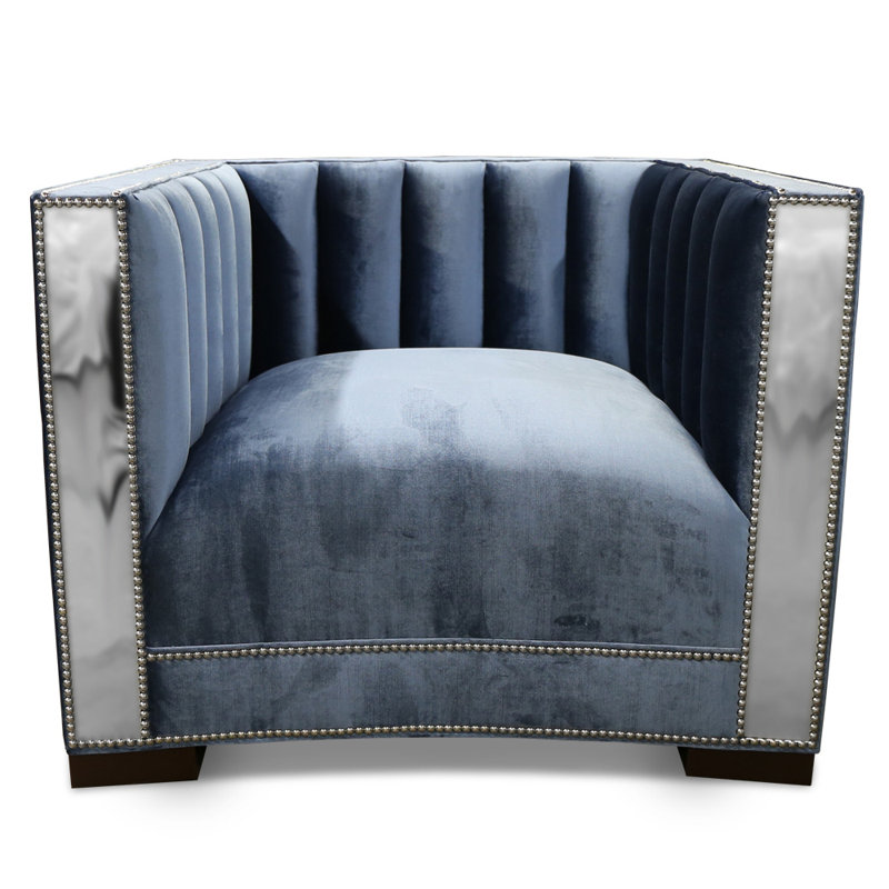 Club Chair, Indigo Velvet