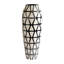 Vase de plancher en poterie avec motif décoratif pour la maison - Grand vase sculptural pour le salon et le coin - Ivoire et noir-2013096265