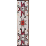 Antique Geometric Native American Wool Flat Weave Ivory Beige Cream White Navajo Rug