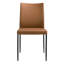 Chaise de salle à manger rembourrée en similicuir brun, pieds en métal noir, livrée montée, idéale pour la cuisine, hauteur d'assise 46 cm, multifonctionnelle, entièrement assemblée, hauteur 86 cm
