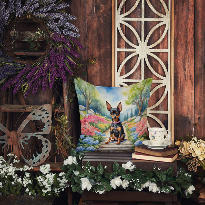 Coussin décoratif intérieur / extérieur Spring Path, H 14 po x l 14 po