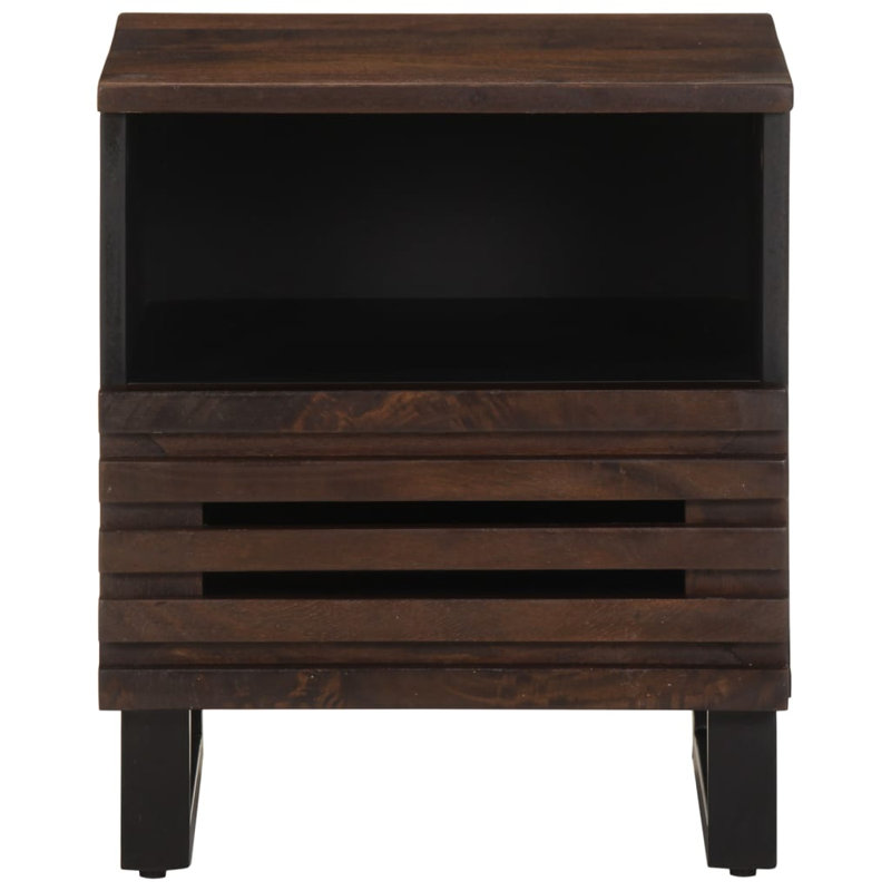40cm W Steel Bedside Table, Dark Brown