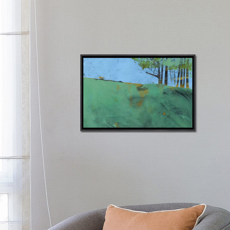 « token trees three » par paul bailey-reproduction d’art, Toile avec cadre noir patiné, H 18 po x l 26 po x P 1,5 po