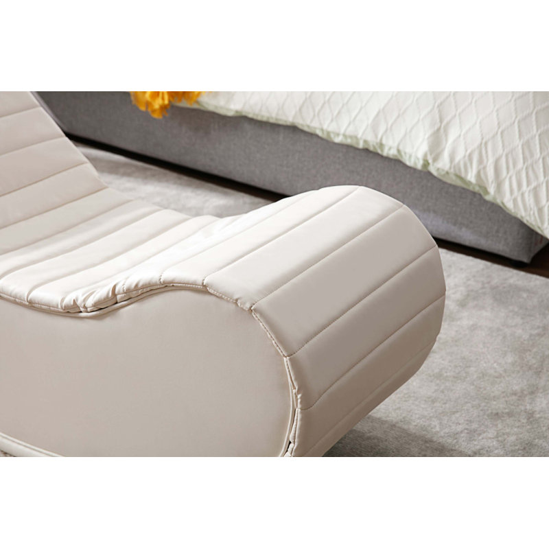 Chaise berçante Leopole, Similicuir blanc