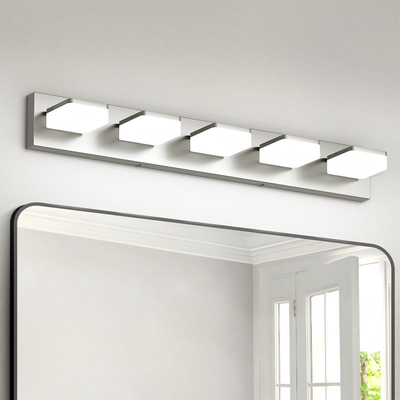 Luminaire de salle de bain à DEL Rahmone, haute transmittance et intensité variable avec tête rotative à 270 °, Nickel