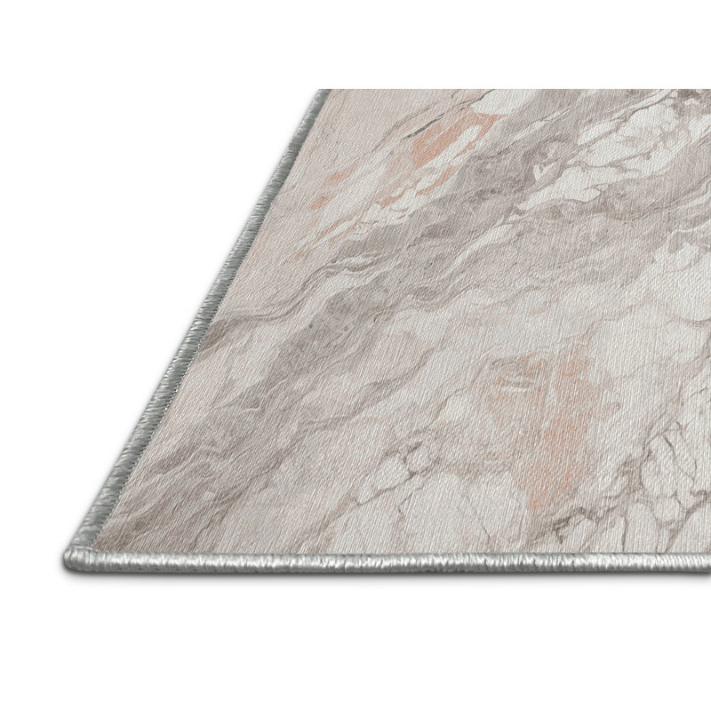 Machine Washable Beige Area Rug, Rectangle 8' x 10'