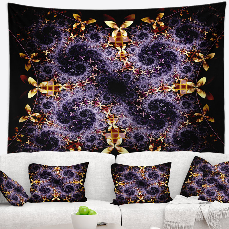 Tapisserie fleur abstraite, H 68 po x l 80 po