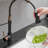 LED Commercial Kitchen Faucet With Pull Down Sprayer, Single Handle Single Lever Kitchen Sink Faucet-125507823