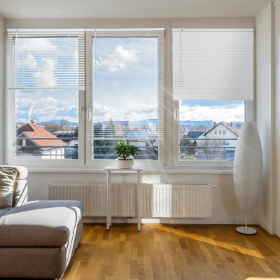 Cordless Aluminum Mini Blinds –  Horizontal Slat Venetian Window Shades, Room Darkening, Anti-UV & Waterproof Blinds For Bedroom And Office