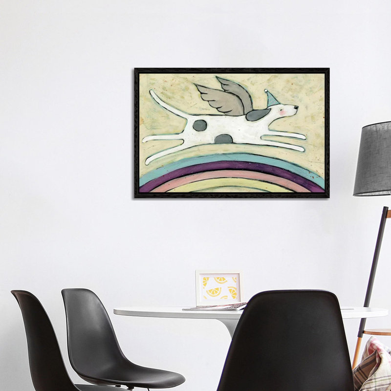 Dogs Go To Heaven by Teresa Kogut - Painting on Canvas, Black Framed, 101.6 cm H x 66.04 cm W