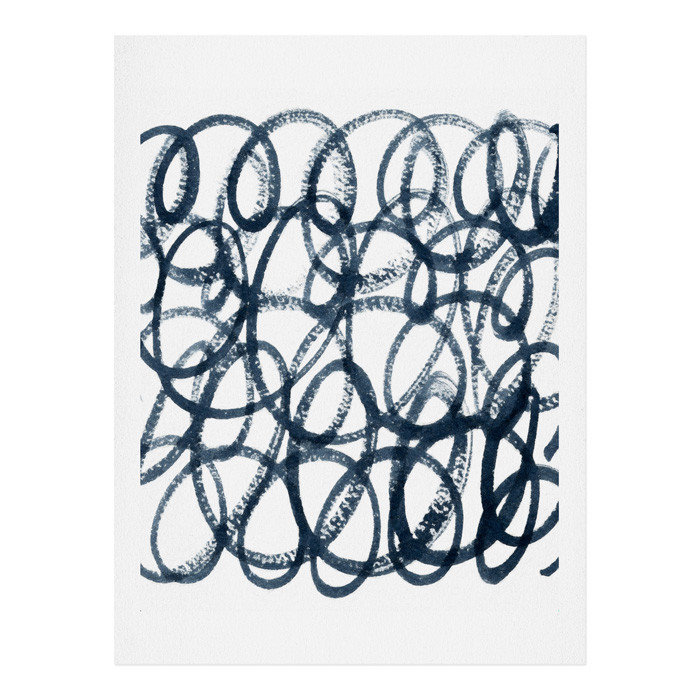 Marine Swirls par Social Proper - impression sur papier, H 14 po x l 11 po x P 0,13 po