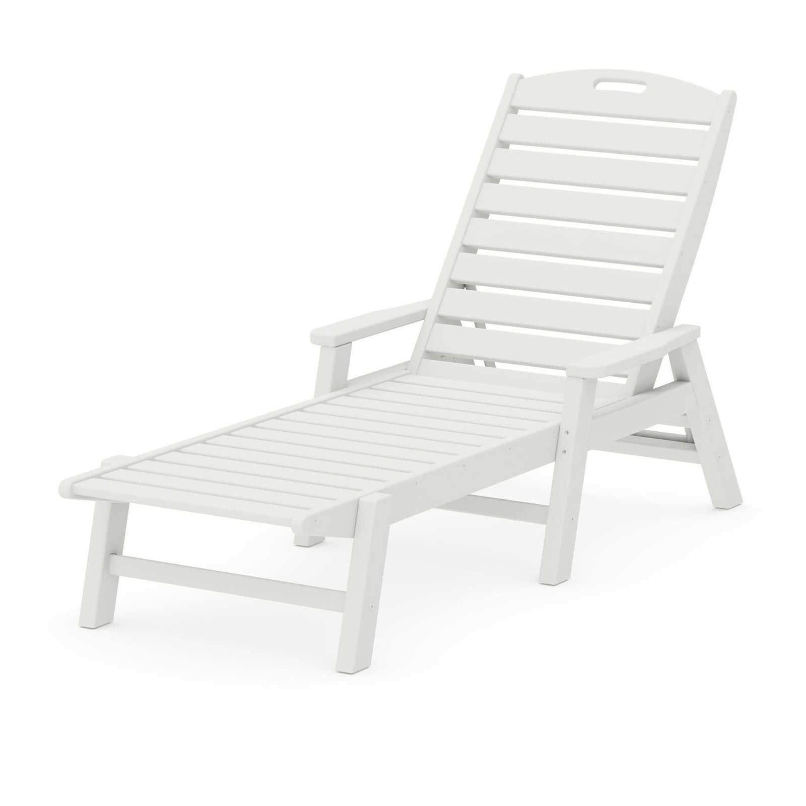 POLYWOOD® Nautical 27" Patio Chaise Lounge, White