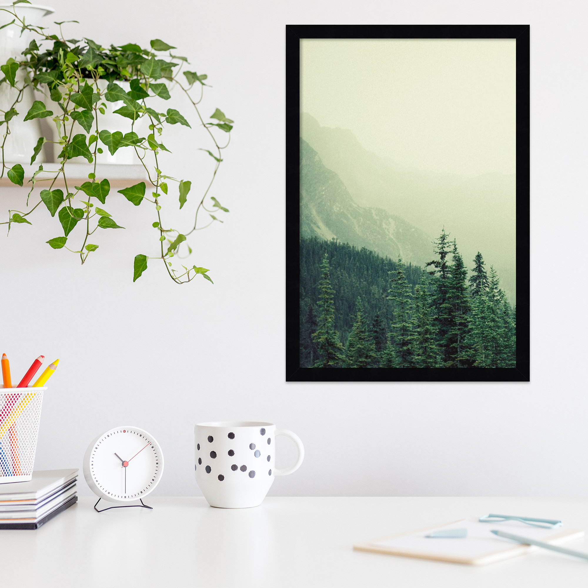 Rocky Mountain by Lynann Colligan, 21" H x 15" W x 1" D, Black