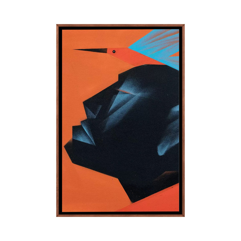 Cabeca III by VCalvento - Print on Canvas, Classic Brown Wood Framed, 152.5 cm H x 101.5 cm W