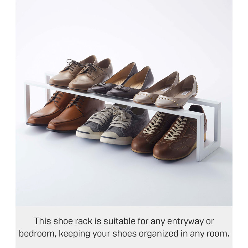 White Adjustable Stackable Metal Shoe Rack