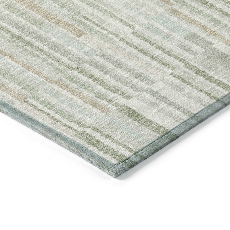Tapis de sauge Xhevrie intérieur / extérieur lavable à la machine, Rectangulaire 3 pi x 5 pi