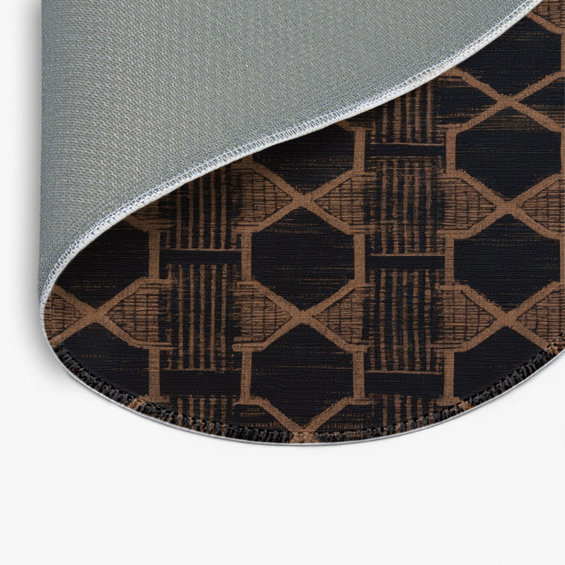 Trellis Gray Indoor and Outdoor Area Rug, Round 5'