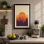 Cityscape at Sunset Retro - Wrapped Canvas-317389072-317389079