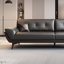 Coussin de canapé standard noir en cuir véritable noir-692086745