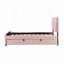 Lit plateforme tapissier en velours avec lit gigogne simple-118093236-118093238