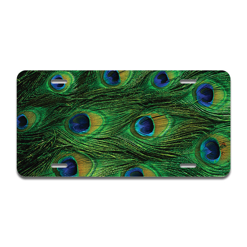 Peacock Feathers Aluminum Plate Frame