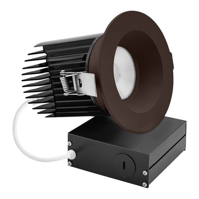 Luxrite 4" LED Recessed Light, Regressed Canless Spotlight, 5CCT, 38º, 22W, 1700LM, Interchangeable Round Bronze Trim, Dimmable, Wet & IC Rated