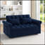 Canapé-lit avec causeuse Loveseats, dossier réglable bleu